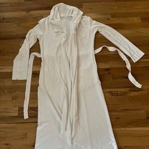 Lunya white cotton long robe